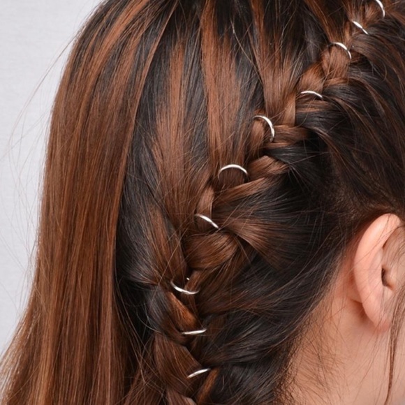 Hair Charms Silver Rings Set Of 10 New In Package - Picture 2 of 6